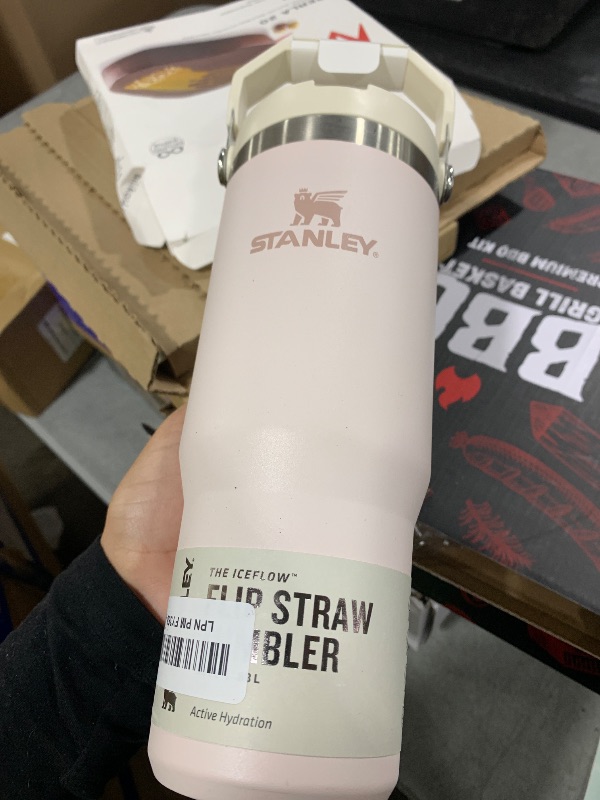 Photo 1 of STANLEY IceFlow Flip Straw Tumbler with Handle 30 oz | Twist On Lid and Flip Up Straw | Leak Resistant Water Bottle | Insulated Stainless Steel |BPA-Free | Rose Quartz