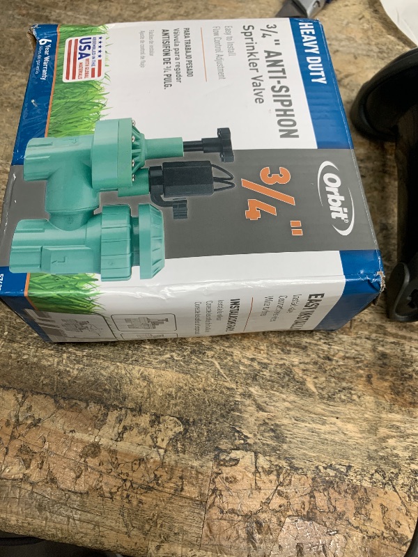Photo 1 of 1-Pack Orbit 57623 3/4" FPT 100 Series Anti-Siphon Automatic Sprinkler Valve with Flow Control