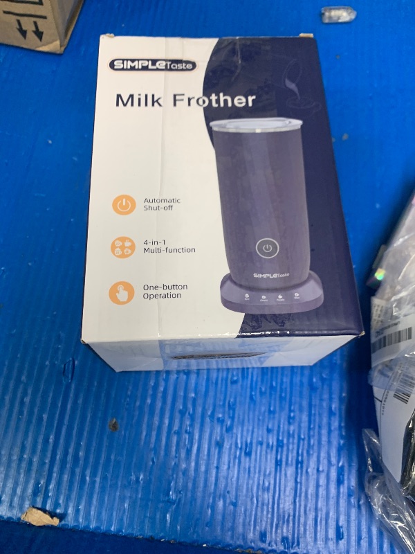 Photo 1 of ***MISSING PARTS***
SIMPLETASTE Milk Frother, 4-in-1 Electric Milk Frother and Steamer, Automatic Warm and Cold Foam Maker and Milk Warmer for Latte, Cappuccinos, Dark Blue