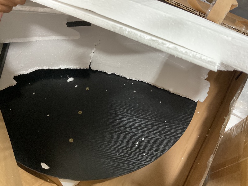 Photo 1 of ***MISSING PARTS***FAMIDGE Coffee Table, 31.5" Round Black Coffee Table for Living Room, Center Tables for Family & Office Use, Circle Coffee Tables Round, Large Black (31.5" D x 17.7" H)