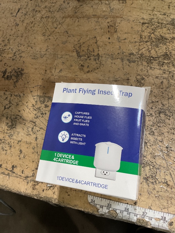 Photo 1 of 1 Plant Flying Insect Trap Indoor & 4 Cartridges - Compatible with M577 Refill - Plug in Fruit Fly Trap for Indoor - Use in Any Room (1 Plug in Device & 4 Refill Cartridges)