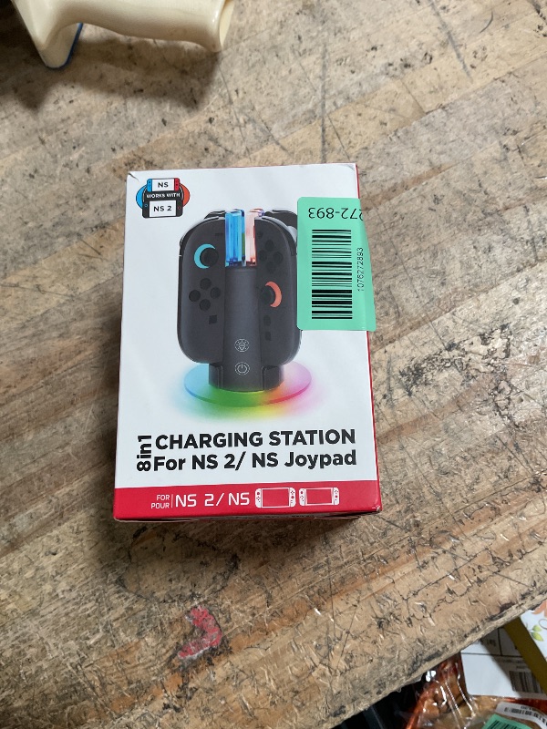Photo 1 of [Switch 1/2 Compatible] FASTSNAIL Charging Dock for Nintendo Switch 2/1 for Joycon 2, 8 in 1 Fast Controller Charger Station with 9 RGB Light, Dual-Direction Magnetic Stand for Joycon Accessories