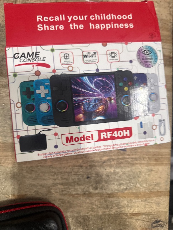 Photo 1 of ***Parts only*** RF40H Handheld Game Console, 4.0" Retro Gaming Console Preloaded 20,000+ Classic Games, Open Source Linux System, Support WiFi Online Play, Portable Pocket Hand Held Video Game (Transparent Blue)