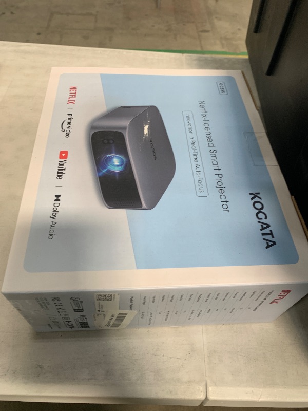 Photo 1 of [Short Throw/1200ANSI/Built in Apps] Projector 4K with WiFi and Bluetooth, TOF Auto Focus Keystone Smart Projector for Dolby Audio Home Theater Movie, Kogata Outdoor Projector Portable Ceiling