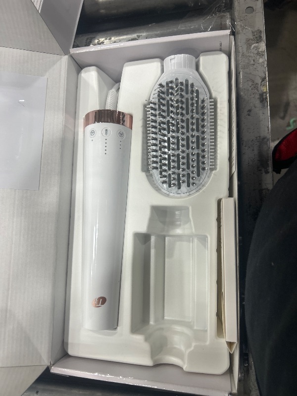 View 5 of "T3 AireBrush Duo Interchangeable Hot Air Blow Dry Brush with Two Attachments  Includes 15 Heat and Speed Combinations, T3 IonFlow Technology, Volume Booster Switch, Lock-in Cool Shot"