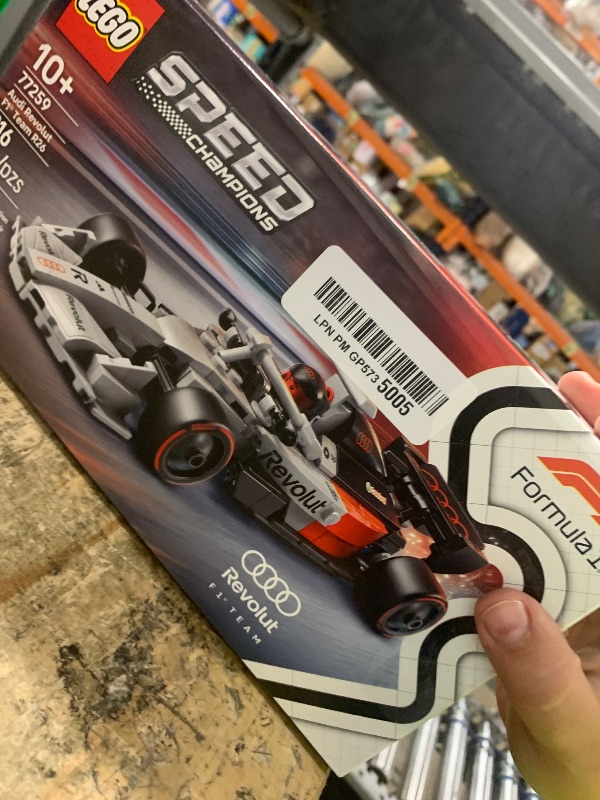 Photo 1 of **MISSING PIECES** LEGO Speed Champions Audi Revolut F1 Team R26 Race Car Toy - Building Sets for Boys & Girls, Ages 10+ - F1 Car Kit for Display or Play - Gift for Birthdays - 77259