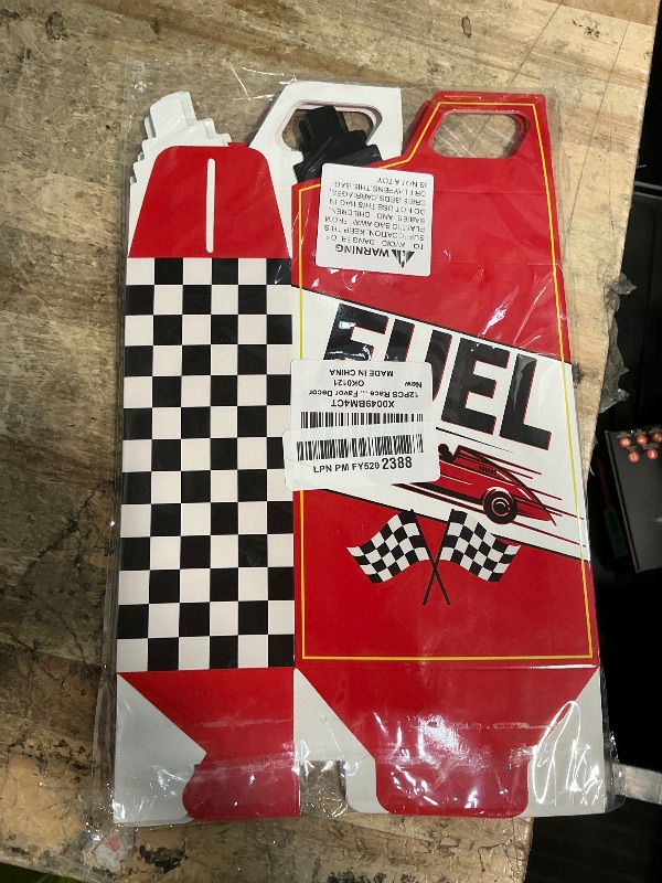 Photo 1 of  Race Car Fuel Can Treat Boxes Racing Birthday Party Supplies Black And White Checkered Flag Party Boxes Racing Popcorn Candy Cookie Container for Wedding Bridal Baby Shower Party Favor Decor