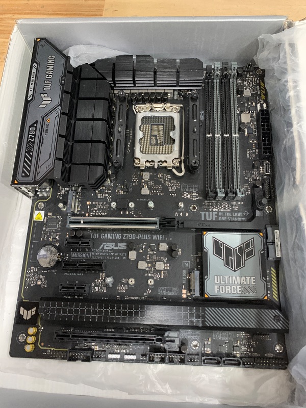 View 3 of **PARTS ONLY** ASUS TUF Gaming Z790-Plus WiFi LGA 1700(Intel 14th,12th &13th Gen) ATX Gaming Motherboard(PCIe 5.0,DDR5,4xM.2 Slots,16+1 DrMOS,WiFi 6,2.5Gb LAN,Front USB 3.2 Gen 2 Type-C,Thunderbolt 4(USB4),Aura RGB)