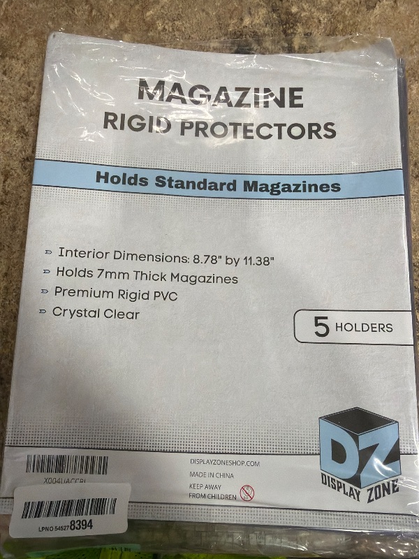 Photo 1 of (5 Count) Display Zone Magazine Topload Holder - Premium Crystal Clear PVC Sleeves - 7mm Thick Plastic Display Covers - Archival Top Loaders for Standard Magazine Collectors