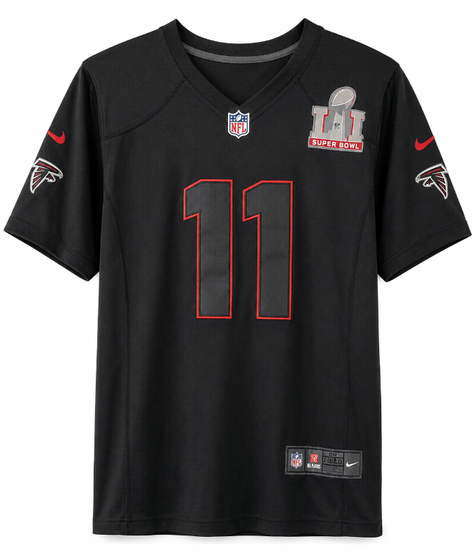Photo 1 of ATLANTA FALCONS JULIO JONES 11 JERSEY WITH SUPER BOWL PATCH YOUTH SIZE EXTRA XXLARGE