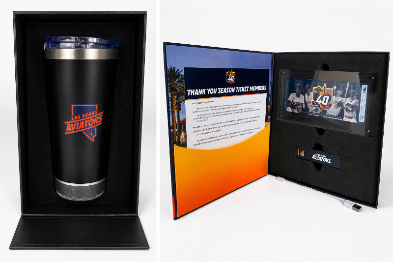 Photo 1 of LAS VEGAS AVIATORS 2023 SEASON TICKET MEMBERS VIP TICKET PLAQUE & THUMB DRIVE IN GIFT BOX PLUS INSULATED MUG