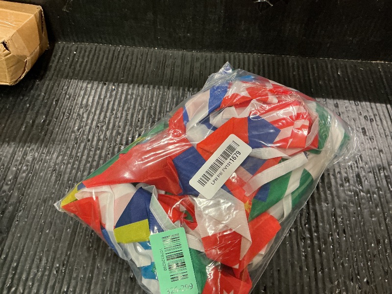 Photo 1 of 100 Countries String Flag, 82 ft International Flags Bunting Banner, World Flag Banner Decoration for World Cup Party, School, Sports Game Events, Grand Opening, Classroom