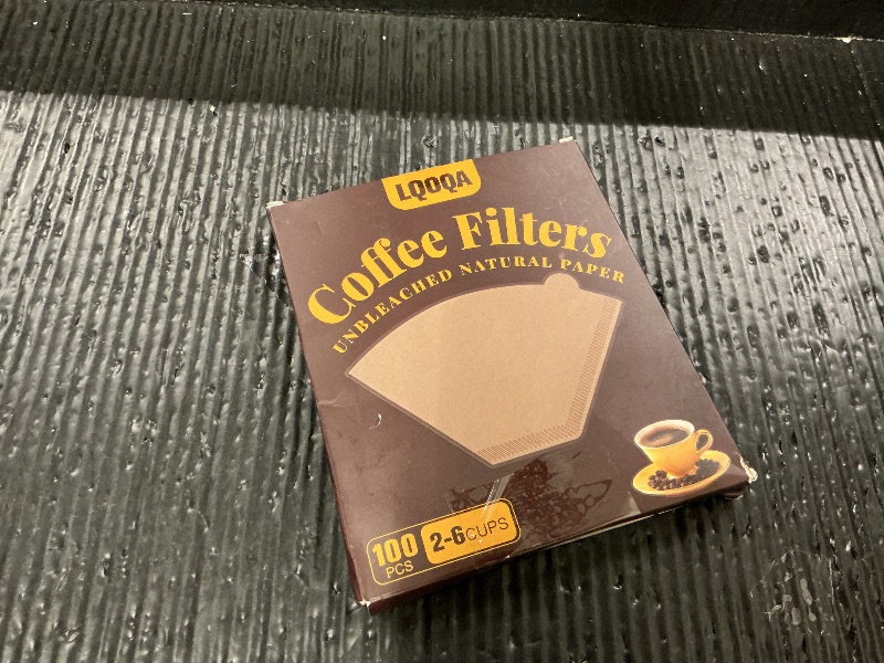 Photo 1 of 100 Count #2 Cone Coffee Filters, Unbleached Natural Paper, No Blowout & Tear-Resistant, Compostable, Fits 2-6 Cup Makers, Pour-Over & Ninja Brewers