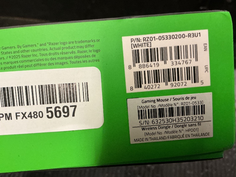 Photo 1 of Razer DeathAdder V4 Pro Wireless Gaming Mouse: 57g Lightweight - HyperSpeed Wireless Gen-2 - Optical Scroll Wheel - Optical Switches Gen-4 - Focus Pro 45K Sensor Gen-2 - Up to 150 Hr Battery - White