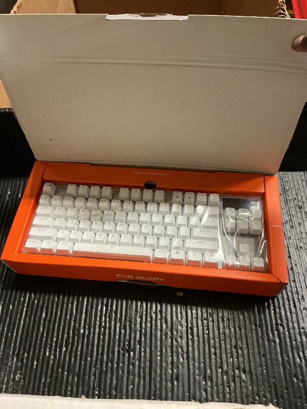Photo 1 of SteelSeries Apex Pro TKL Gen 3 White OmniPoint 3.0 Switches — Adjustable Actuation — Rapid Trigger — Game-Ready Presets — Protection Mode — Rapid Tap/SOCD — OLED — RGB — PBT Keycaps — USB-C