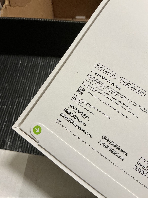 Photo 1 of Apple 2026 MacBook Neo 13-inch Laptop with A18 Pro chip: Built for AI and Apple Intelligence, Liquid Retina Display, 8GB Unified Memory, 512GB SSD Storage, 1080p FaceTime HD Camera, Touch ID; Indigo