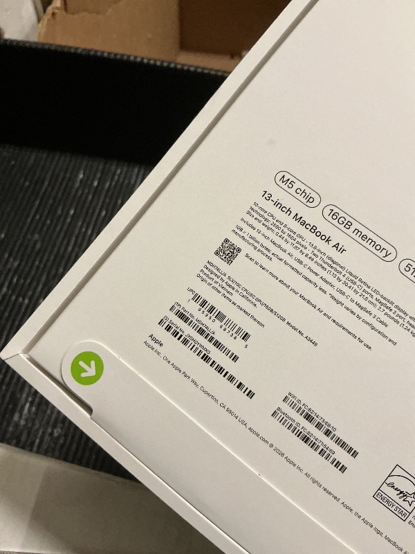 Photo 1 of Apple 2026 MacBook Air 13-inch Laptop with M5 chip: Built for AI, 13.6-inch Liquid Retina Display, 16GB Unified Memory, 512GB SSD, 12MP Center Stage Camera, Touch ID, Wi-Fi 7; Silver