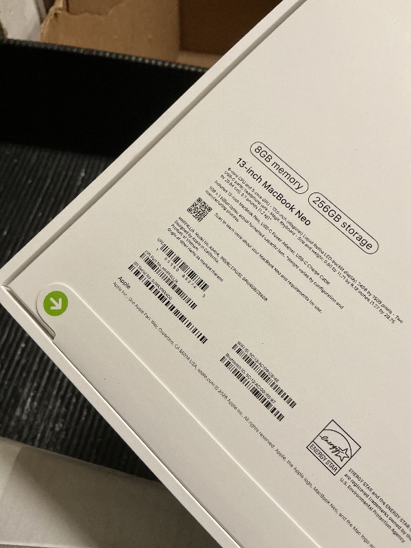 Photo 1 of Apple 2026 MacBook Neo 13-inch Laptop with A18 Pro chip: Built for AI and Apple Intelligence, Liquid Retina Display, 8GB Unified Memory, 256GB SSD Storage, 1080p FaceTime HD Camera; Indigo