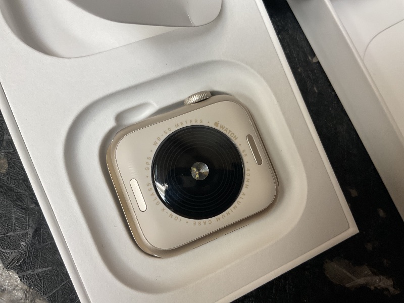 Photo 1 of Apple Watch SE 3 [GPS 40mm] Smartwatch with Starlight Aluminum Case with Starlight Sport Band - S/M. Fitness and Sleep Trackers, Heart Rate Monitor, Always-On Display, Water Resistant