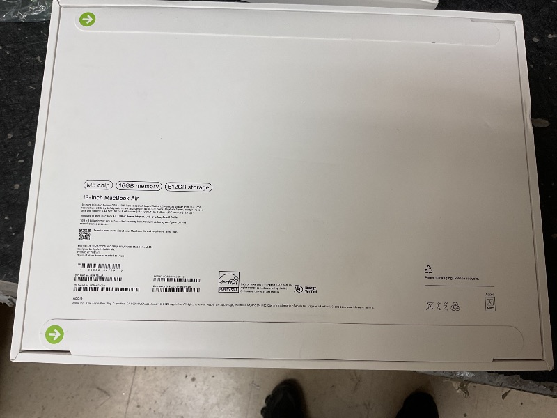 Photo 1 of Apple 2026 MacBook Air 13-inch Laptop with M5 chip: Built for AI, 13.6-inch Liquid Retina Display, 16GB Unified Memory, 512GB SSD, 12MP Center Stage Camera, Touch ID, Wi-Fi 7; Silver