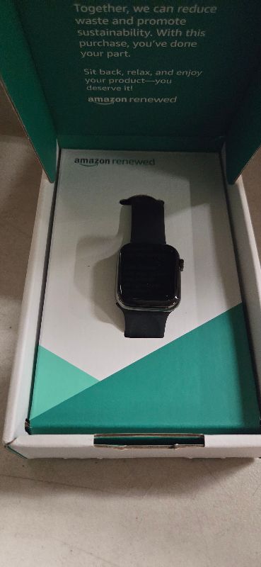 Photo 1 of Apple Watch Series 8 (GPS+Cellular, 45mm) - Graphite Stainless Steel Case with Midnight Sport Band, M/L (Renewed)