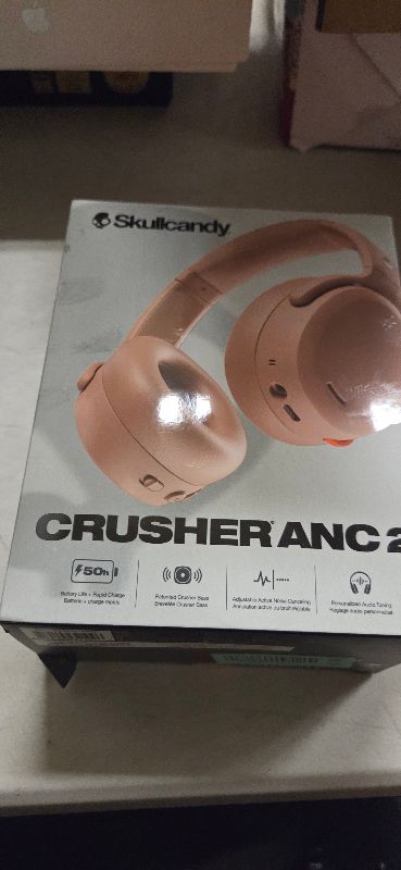 Photo 1 of Skullcandy Crusher ANC 2 Wireless Over-Ear Bluetooth Headphones with Multi-Sensory Bass, Active Noise Cancelling, Up to 60 Hours Battery, Microphone for iPhone Android - Primer