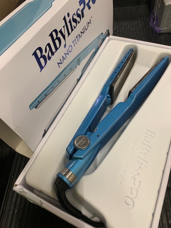 Photo 1 of BaBylissPRO Nano Titanium Ionic Hair Straightener, 1-3/4-Inch Flat Iron, Ionic Generator Locks in Moisture and Helps Reduce Frizz, For All Hair Types
