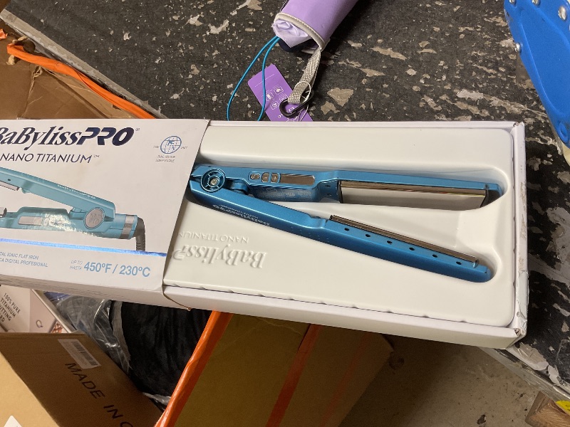 Photo 1 of BaBylissPRO Nano Titanium Ionic Hair Straightener, 1-3/4-Inch Flat Iron, Ionic Generator Locks in Moisture and Helps Reduce Frizz, For All Hair Types
