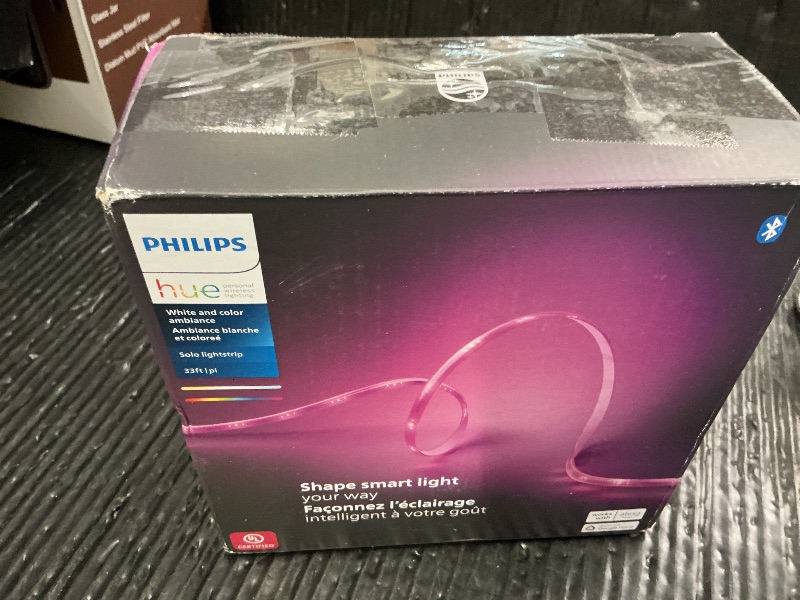 Photo 1 of Philips Hue Indoor 33 Ft Smart LED Solo lightstrip Base Kit - 1 Pack - Control with Hue App - Compatible with Alexa, Google Assistant and Apple HomeKit