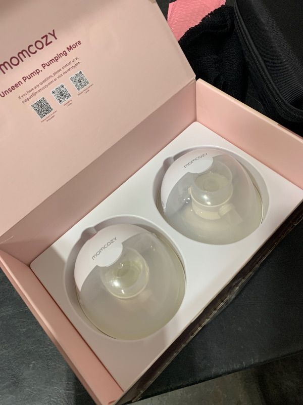 Photo 1 of Momcozy M5 Lite Hands-Free Wearable Breast Pump, DoubleFit Flange for Baby-Like Comfort, 3 Modes & 9 Suction Levels, No Flange Insert or Hard Carry Case, 24mm, 2-Pack, Cozy Red