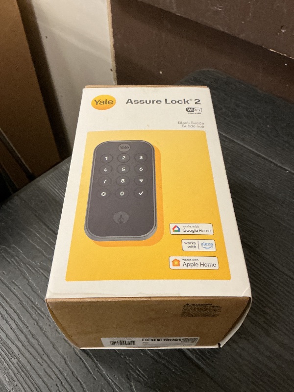 Photo 1 of Yale Security Assure Lock 2 Deadbolt, Black Suede Keyed Smart Entry Door Lock with Wi-Fi Connected Keypad for Code Entry and Remote Access, YRD410-WF1-BSP