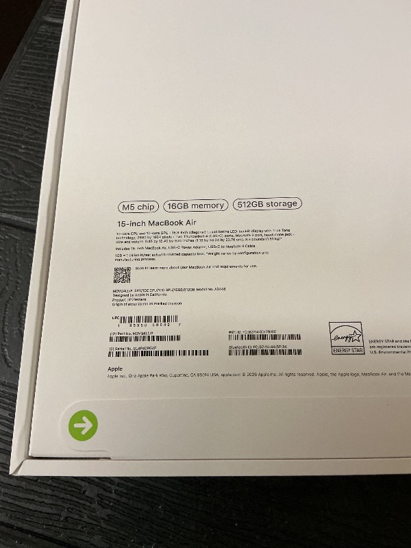 Photo 1 of Apple 2026 MacBook Air 15-inch Laptop with M5 chip: Built for AI, 15.3-inch Liquid Retina Display, 16GB Unified Memory, 512GB SSD, 12MP Center Stage Camera, Touch ID, Wi-Fi 7; Sky Blue