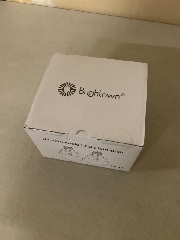 Photo 1 of Brightown E26 Rechargeable Light Bulb with Remote and Timer, Battery Backup Bulb for Sconces and Lamps, E26 Detachable Charging for Non-Hardwired Fixture, 3 Color Temperatures + 9 RGB Colors, 4 Pack