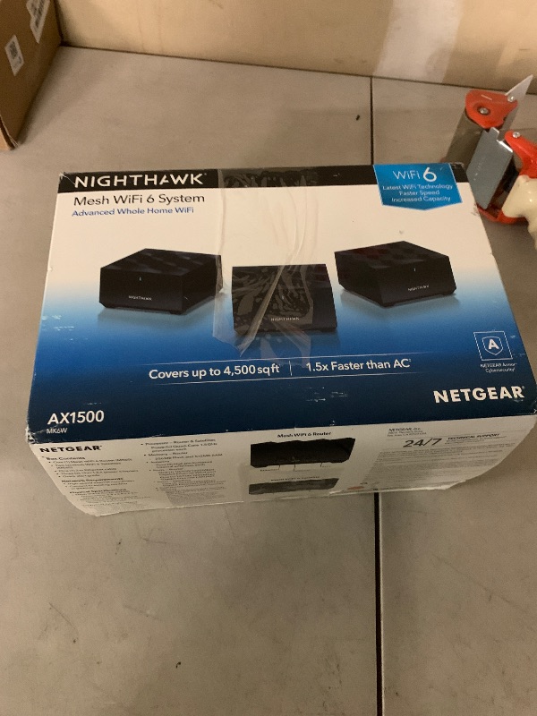 Photo 1 of NETGEAR Nighthawk Tri-Band Whole Home Mesh WiFi 6 System (MK83) – AX3600 Router with 2 Satellite Extenders, Coverage up to 6,750 sq. ft. and 40+ Devices