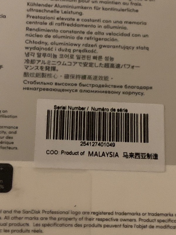 Photo 1 of SANDISK Professional 2TB PRO-G40 SSD - Up to 2700MB/s, Thunderbolt 3 (40Gbps), USB-C (10Gbps), IP68 dust/Water Resistance, External Solid State Drive - SDPS31H-002T-GBCND
