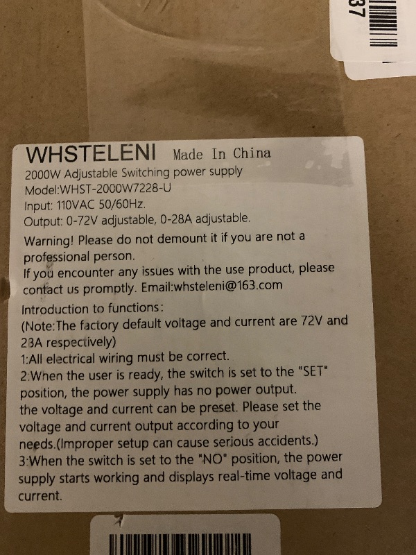 Photo 1 of 2000W Switching Power Supply(0~72V,0~28A Adjustable) Industrial Charging Adapter for LED,Battery Charging/Activation,Motor,Electronic DIY