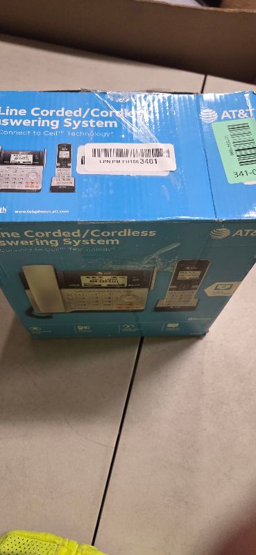 Photo 1 of AT&T TL86103 2-Line Corded/Cordless Phone System for Small Business with Answering Machine, Connect-to-Cell Bluetooth, Caller ID, Intercom, Long Range & Expandable to 12 Handsets (Silver/Black)