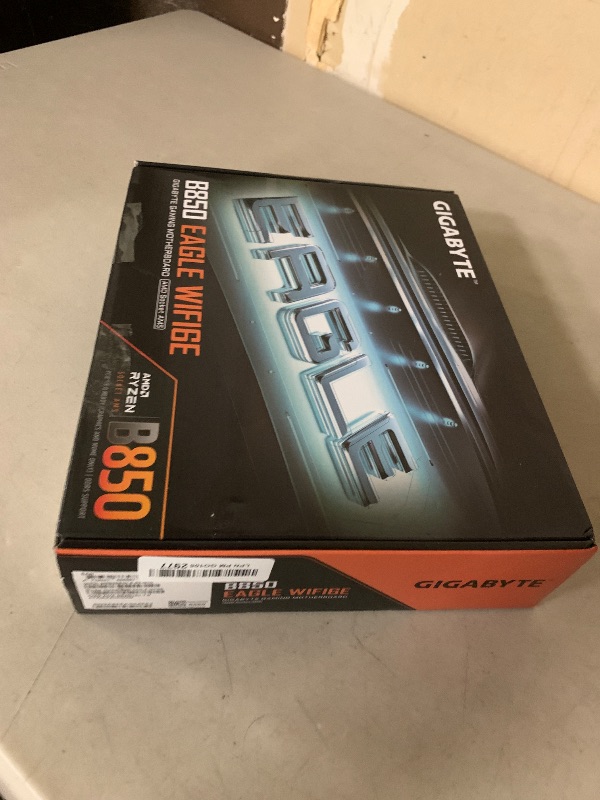 Photo 1 of GIGABYTE B850 Eagle WIFI6E AMD AM5 ATX Motherboard, Support AMD Ryzen 9000/8000/7000 Series, DDR5, 8+2+2 Power Phase, 3X M.2, PCIe 5.0, USB-C, WIFI6E, GbE LAN, EZ-Latch, 5-Year Warranty