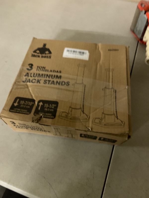 Photo 1 of JACK BOSS 3 Ton (6000 lbs) Aluminum Lightweight Jack Stands with Locking Support Pins for Cars,SUVs, and Light Duty Trucks,1 Pair