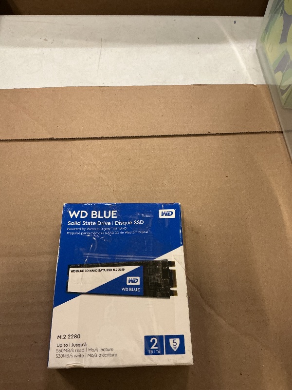 Photo 1 of Western Digital 2TB WD Blue 3D NAND Internal PC SSD - SATA III 6 Gb/s, M.2 2280, Up to 560 MB/s - WDS200T2B0B