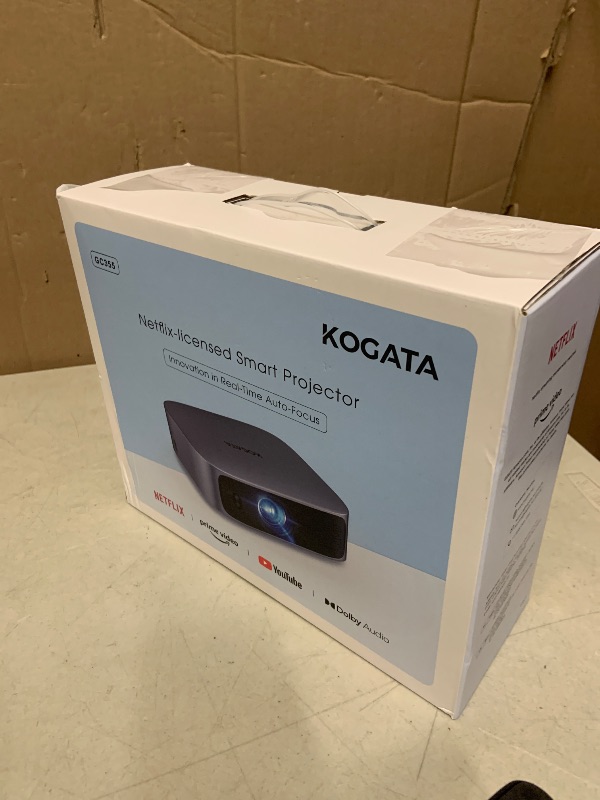 Photo 1 of [Short Throw/Built in Apps] Projector 4K with WiFi and Bluetooth, 2000ANSI TOF Auto Focus Keystone Smart Projector for Dolby Audio Home Theater Movie, Kogata Outdoor Projector Portable Ceiling Gray