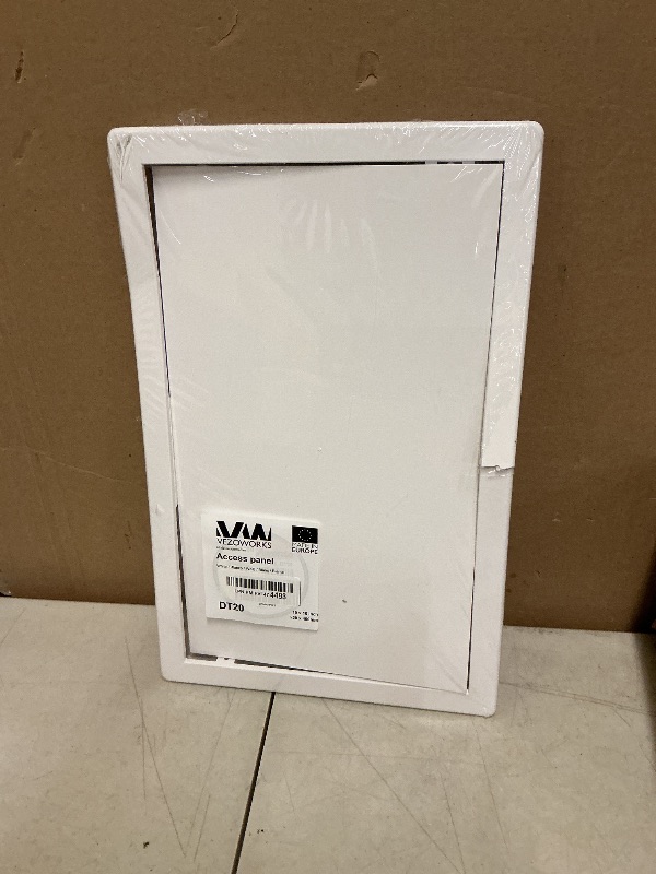 Photo 1 of VezoWorks 10x16 Access Panel for Drywall and Ceiling – White ABS Plastic Door Panel, Wall Hole Cover Plate - Rustproof, Easy Access and Installation, Hinged Door for Plumbing, Network Cables and HVAC