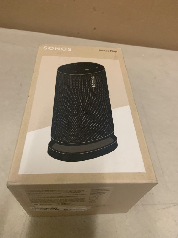 Photo 1 of Sonos Play - Portable Bluetooth Speaker with WiFi, Alexa, 24-Hour Battery Life, Charging Base - Black