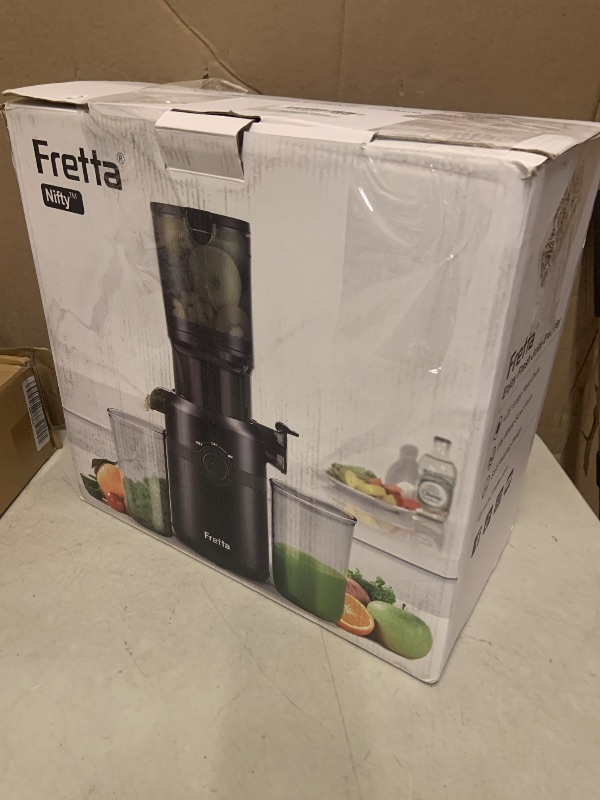Photo 1 of Juicer Machines,Fretta Compact Cold Press Juicer with PCTG Material from US,Fit Whole Fruits & Vegetables,BPA-Free, Easy to Clean (Pure Black, 1.0 L)