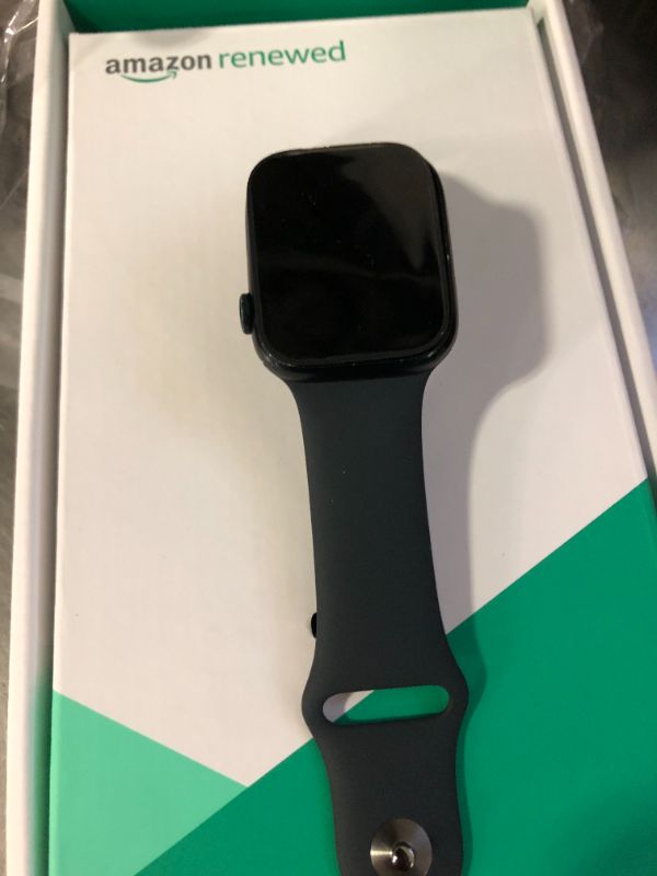 Photo 1 of Apple Watch Series 8 [GPS + Cellular, 45mm] - Midnight Aluminum Case with Midnight Sport Band, M/L (Renewed)