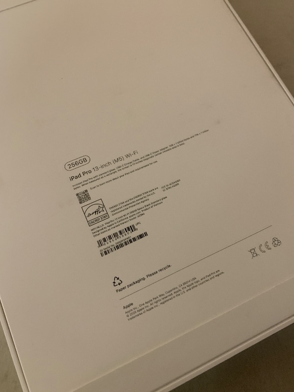 Photo 1 of Apple iPad Pro 13-inch (M5): Ultra Retina XDR Display, 256GB, Landscape 12MP Front Camera/12MP Back Camera, LiDAR Scanner, Wi-Fi 7 with Apple N1, Face ID, All-Day Battery Life — Space Black
