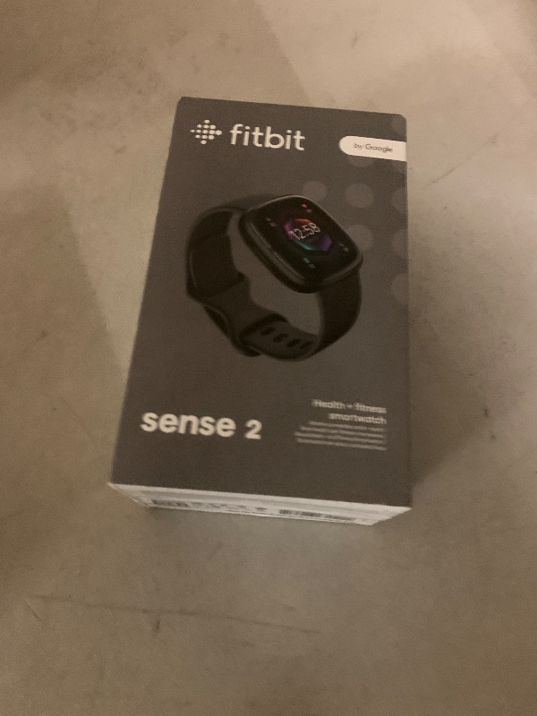 Photo 1 of Fitbit Sense 2 Advanced Health and Fitness Smartwatch with Tools to Manage Stress and Sleep, ECG App, SpO2, 24/7 Heart Rate and GPS, Shadow Grey/Graphite, One Size (S & L Bands Included)