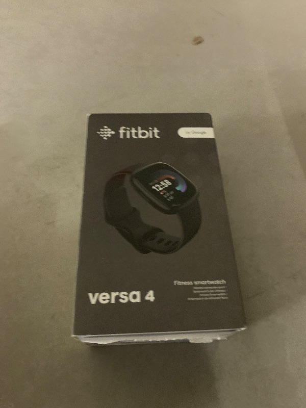 Photo 1 of Fitbit Versa 4 Fitness Smartwatch with Daily Readiness, GPS, 24/7 Heart Rate, 40+ Exercise Modes, Sleep Tracking and more, Black/Graphite, One Size (S & L Bands Included)