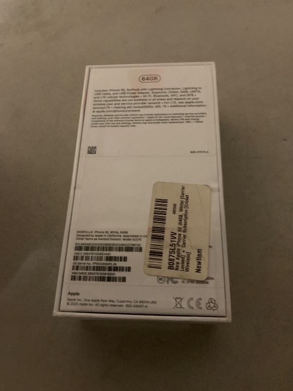 Photo 1 of Apple iPhone SE 2nd Generation, 64GB, White