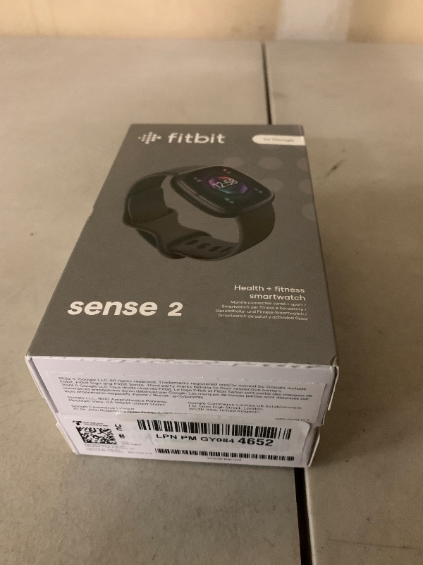 Photo 1 of Fitbit Sense 2 Advanced Health and Fitness Smartwatch with Tools to Manage Stress and Sleep, ECG App, SpO2, 24/7 Heart Rate and GPS, Shadow Grey/Graphite, One Size (S & L Bands Included)